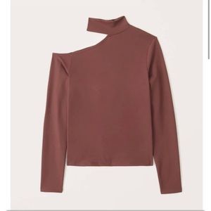 A&F smooth fabric mock neck long sleeve top